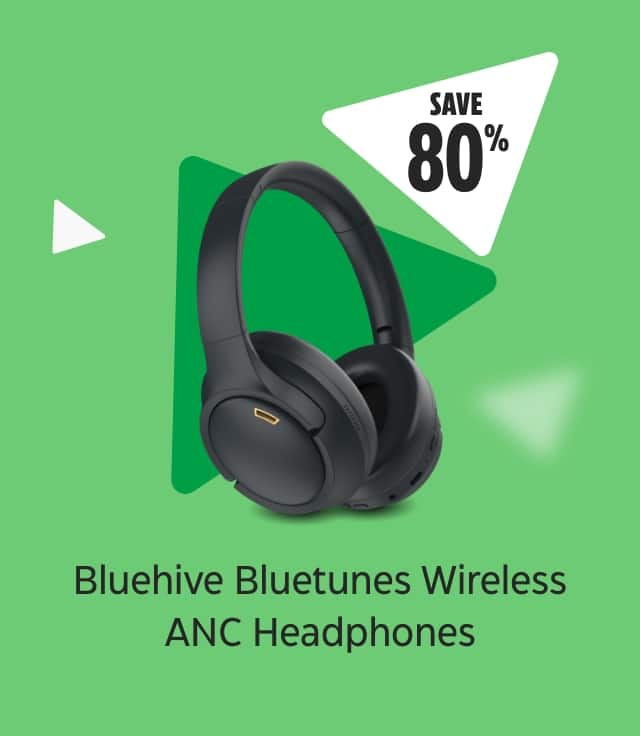 Save 80%. Bluehive Bluetunes Wireless ANC Headphones.