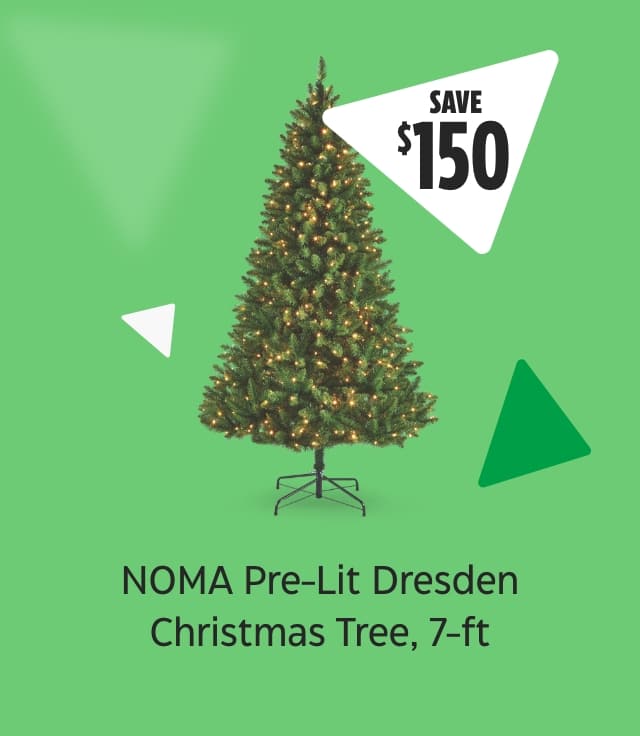 Save $150. NOMA Pre-Lit Dresden Christmas Tree, 7-foot.