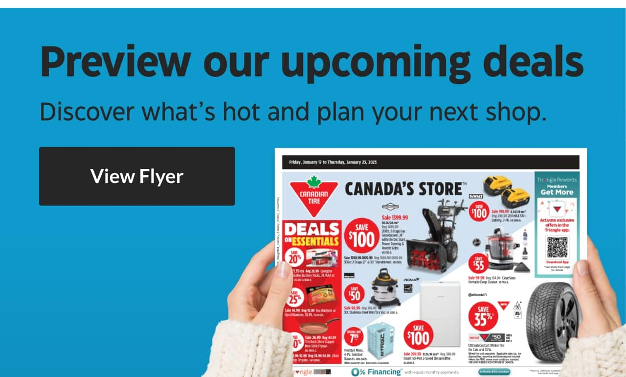 Preview our upcoming deals. Discover what’s hot and plan your next shop. View Flyer.