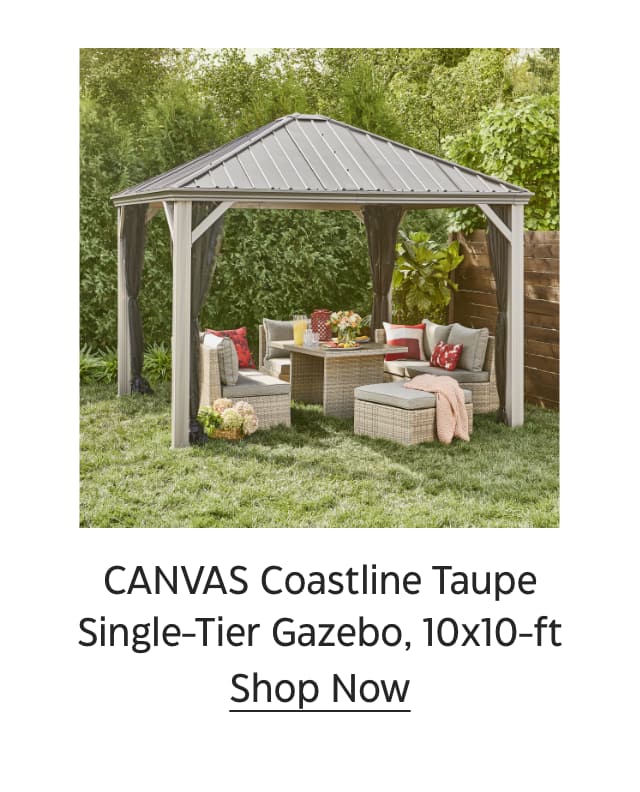 CANVAS Coastline Taupe Single-Tier Gazebo, 10x10-ft. Shop Now.