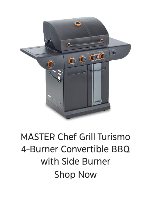 MASTER Chef Grill Turismo 4-Burner Convertible BBQ with Side Burner. Shop Now.