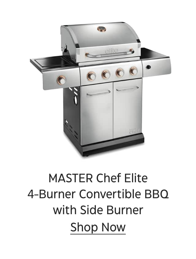 MASTER Chef Elite 4-Burner Convertible BBQ with Side Burner. Shop Now.