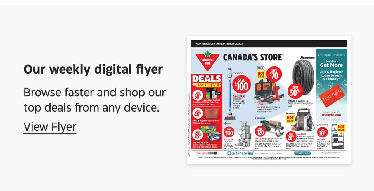 Our weekly digital flyer. Browse faster and shop our top deals from any device. View Flyer.