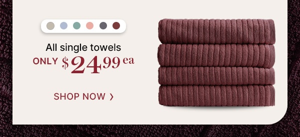 Alessia Cotton Bamboo All Single Towels Only $24.99ea