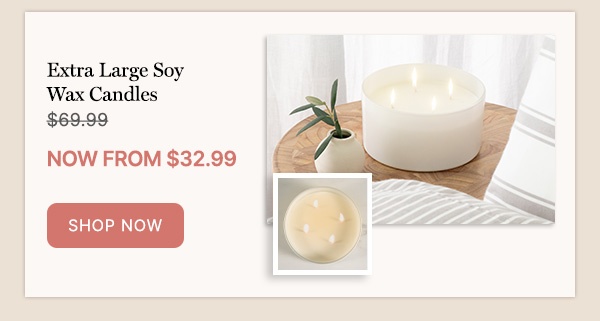 Extra Large Soy Wax Candles WAS $69.99 | NOW FROM $32.99
