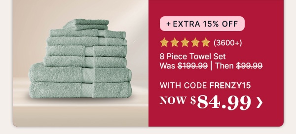 8-Piece Towel Set WAS $199.99 | THEN $99.99 | WITH CODE NOW $84.99