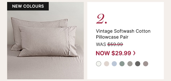 Vintage Softwash Cotton Pillowcase Pair