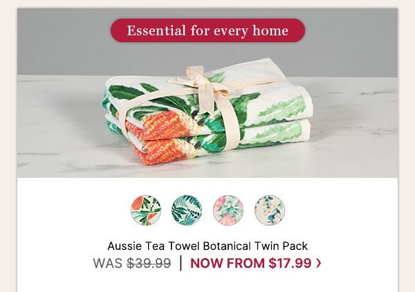 Aussie Tea Towels Botanical Twin Pack