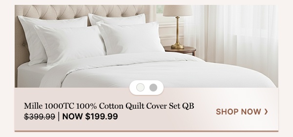 Mille 1000TC 100% Cotton Quilt Cover Set QB