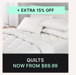 Quilts now from $69.99 + Extra 15% off