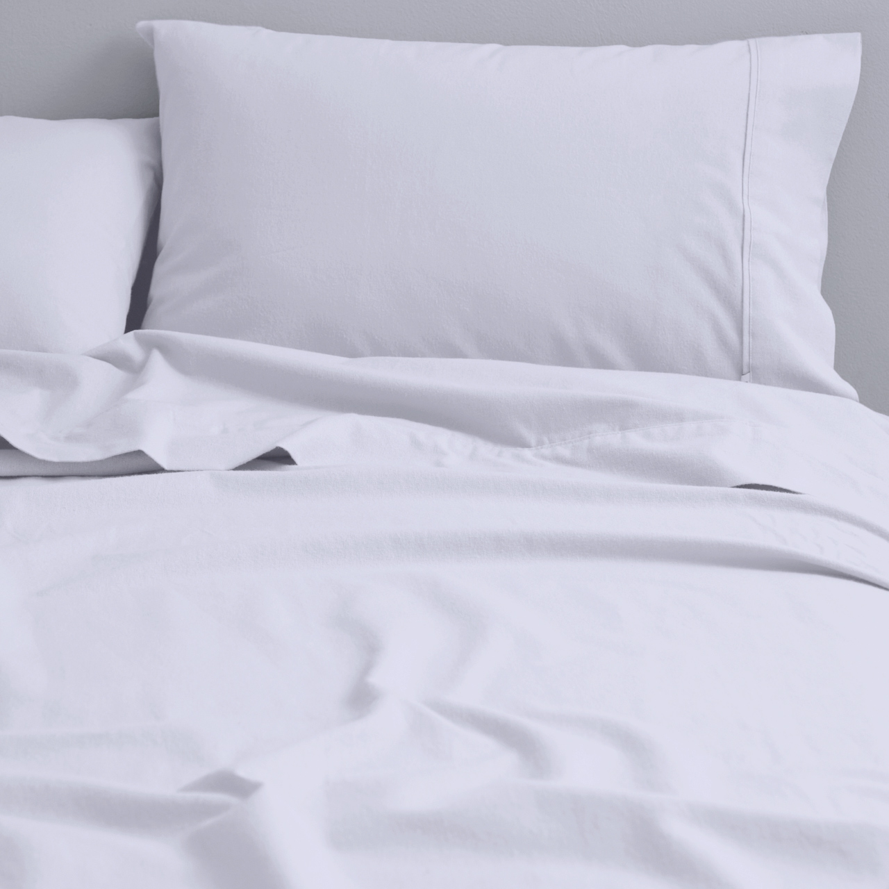 Cotton Flannelette Sheet Set - CoziCotton - White - Single