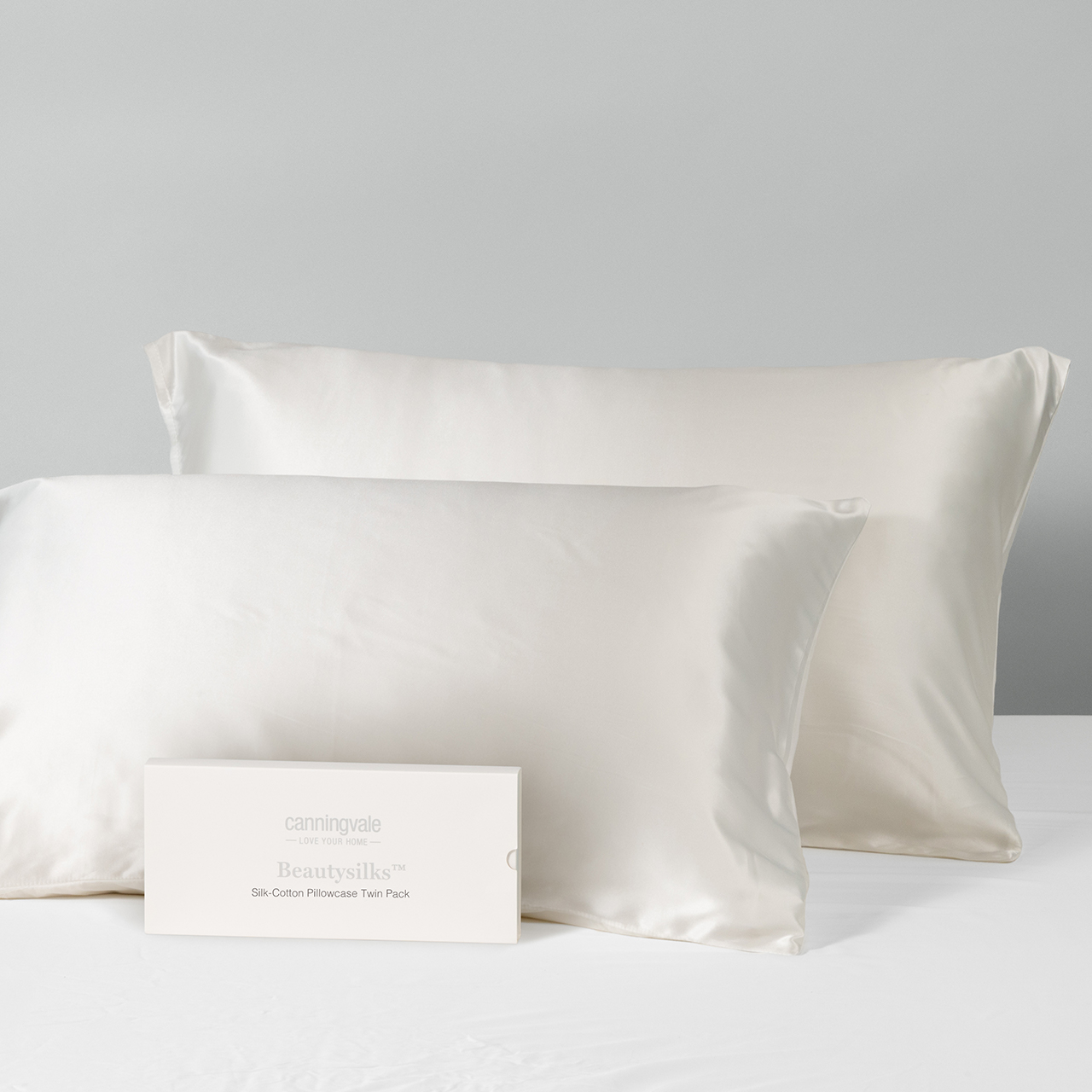 Real Mulberry Silk Pillowcase Twin Pack - Beautysilks - Ivory