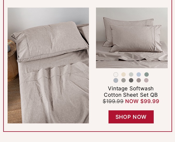 Vintage Softwash Cotton Sheet Set QB