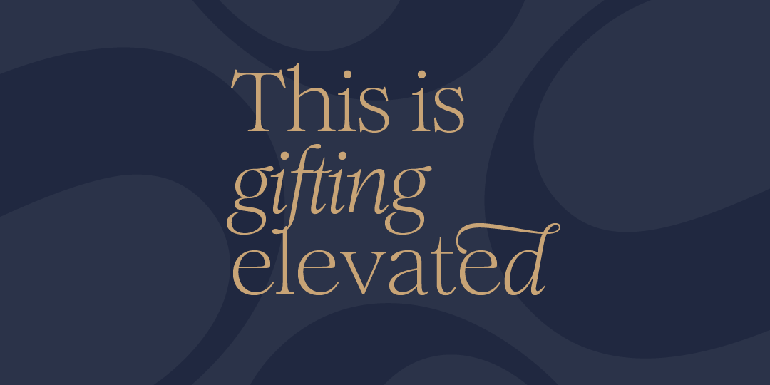 an image of a blue and gold gift card with a quote