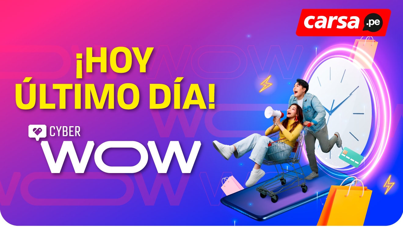 ¡Solo hasta hoy! Hasta 12 cuotas sin intereses Envío gratis *Revisar condiciones carsa.pe