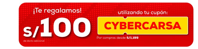 ¡Te regalamos! s/200 de dscto adicional Por compras desde S/899 Al seleccionar como medio de pago cuotéalo BCP