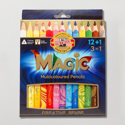 Koh-i-noor Jumbo Triangular Coloured MAGIC Pencils Set of 13