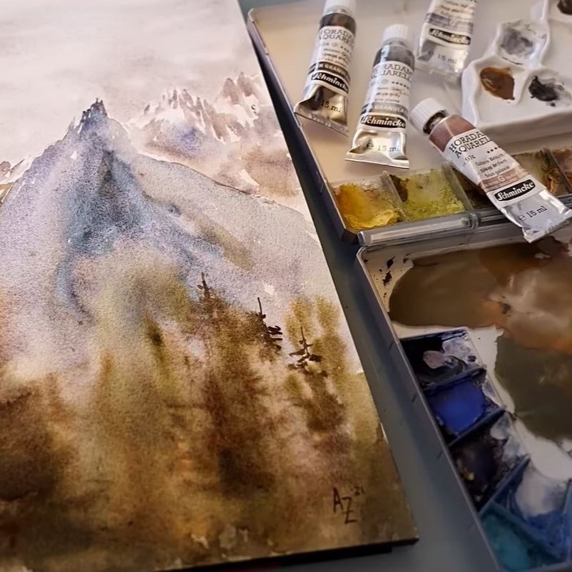 Watch Schmincke Super Granulating Watercolours in action