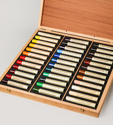 Sennelier Oil Stick Wooden Box Assorted Colours 38ml Set of 36