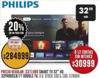 Philips Smart TV 32” HD