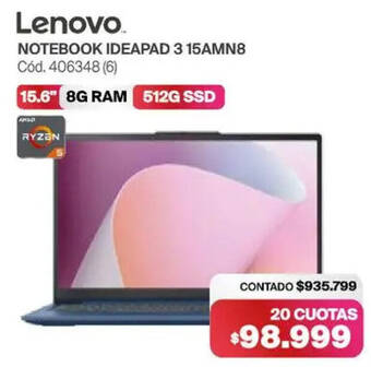 Lenovo notebook ideapad 3 15AMN8