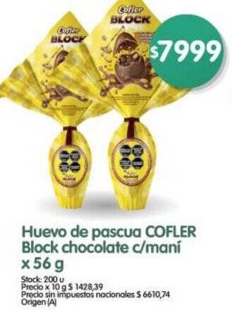 Cofler huevo de pascua block chocolate