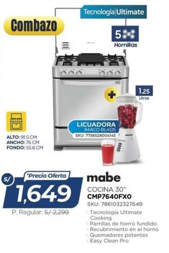 Mabe cocina 30"