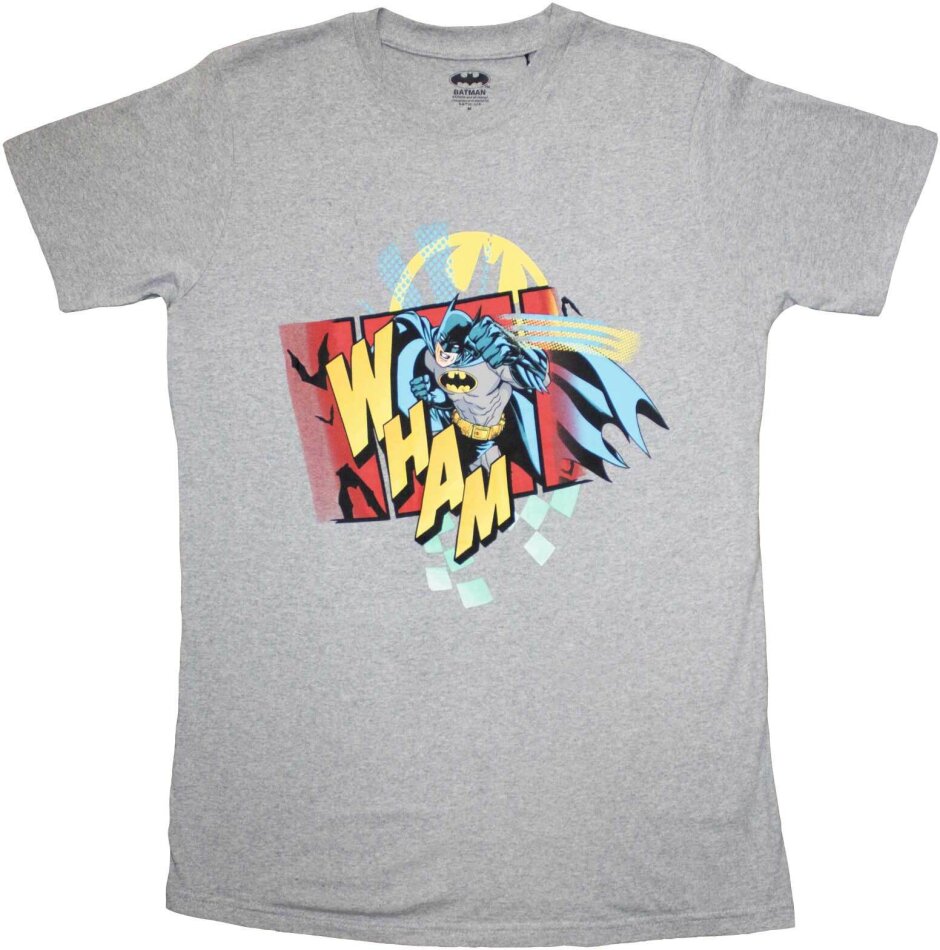 DC Comics Unisex T-Shirt - Batman Wham (Grey)