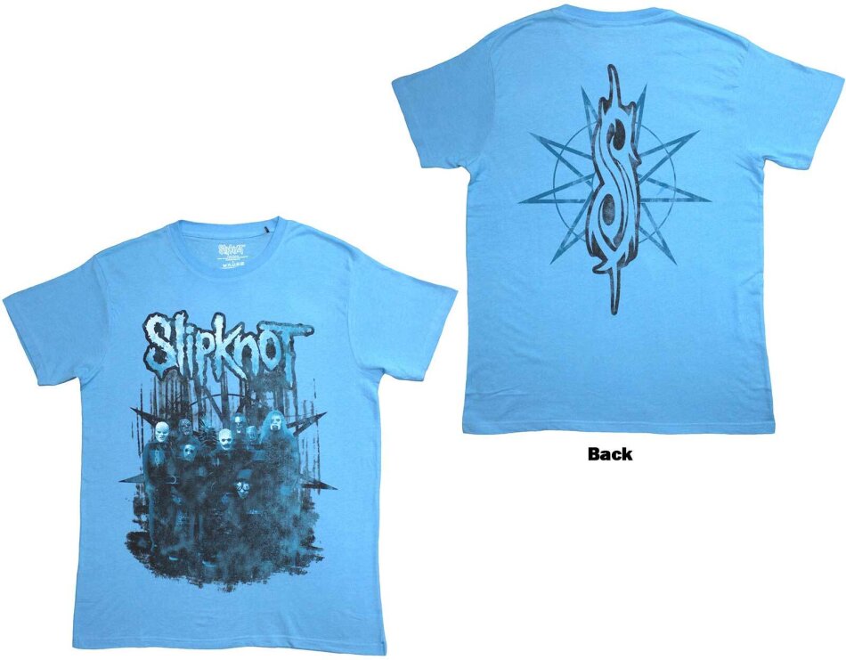 Slipknot Unisex T-Shirt - The End, So Far Band (Blue) (Back Print)