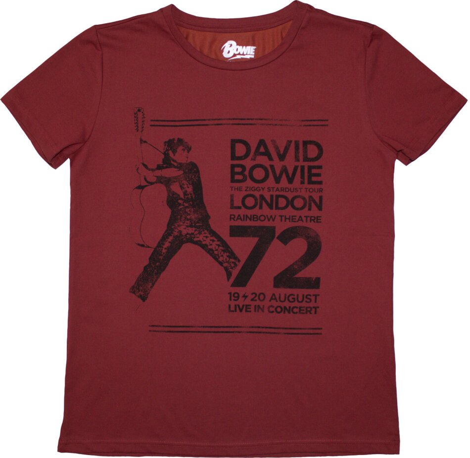 David Bowie Ladies T-Shirt - Rainbow Theatre (Red)