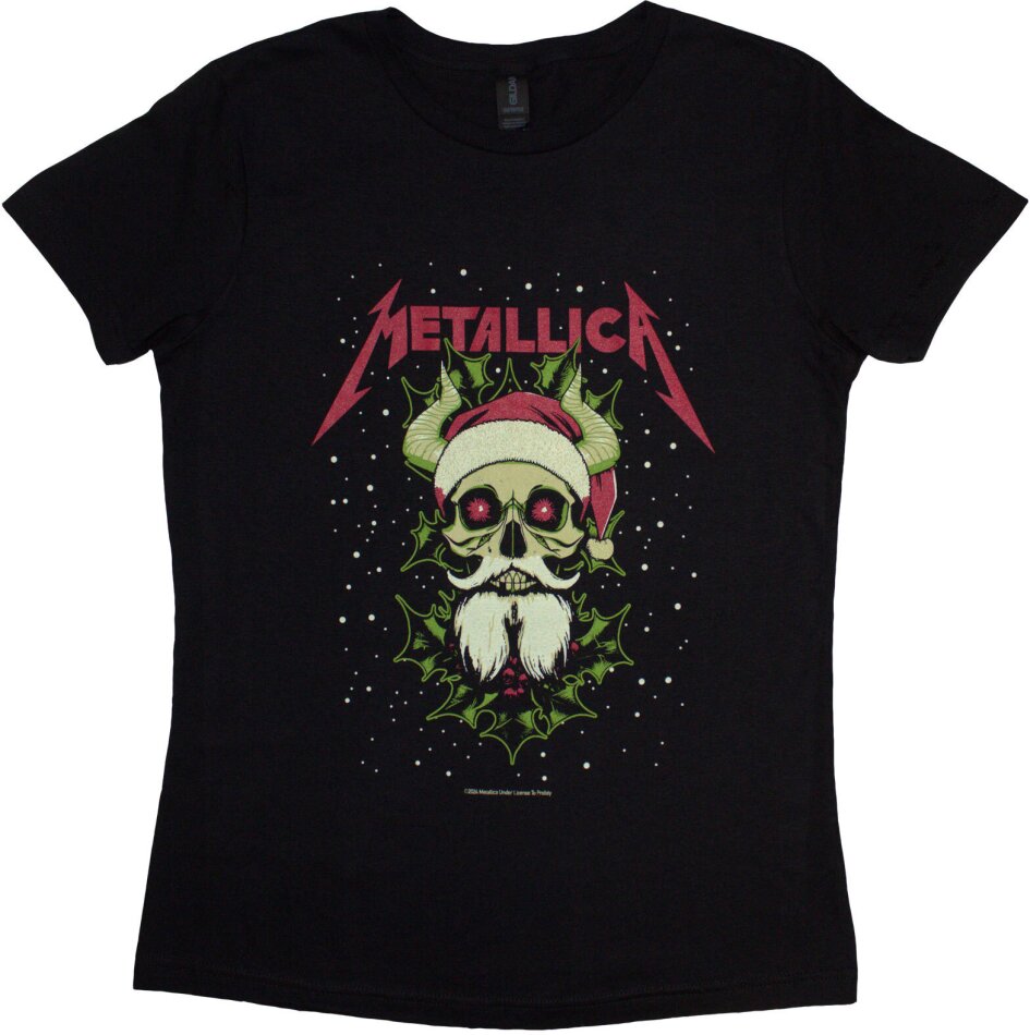 Metallica Ladies T-Shirt - Santa Horns (Black)