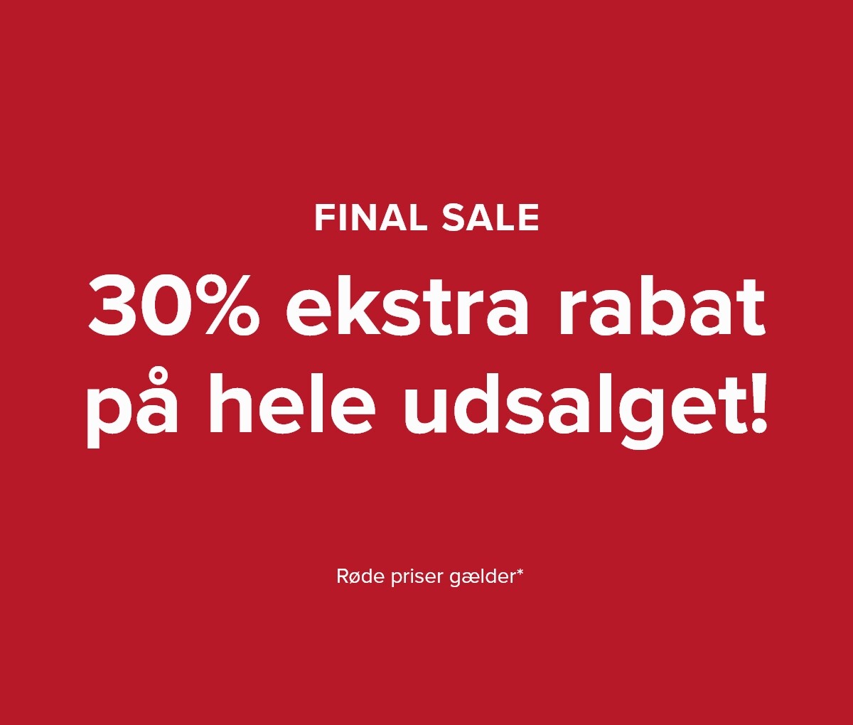 Final sale: 30% extra discount