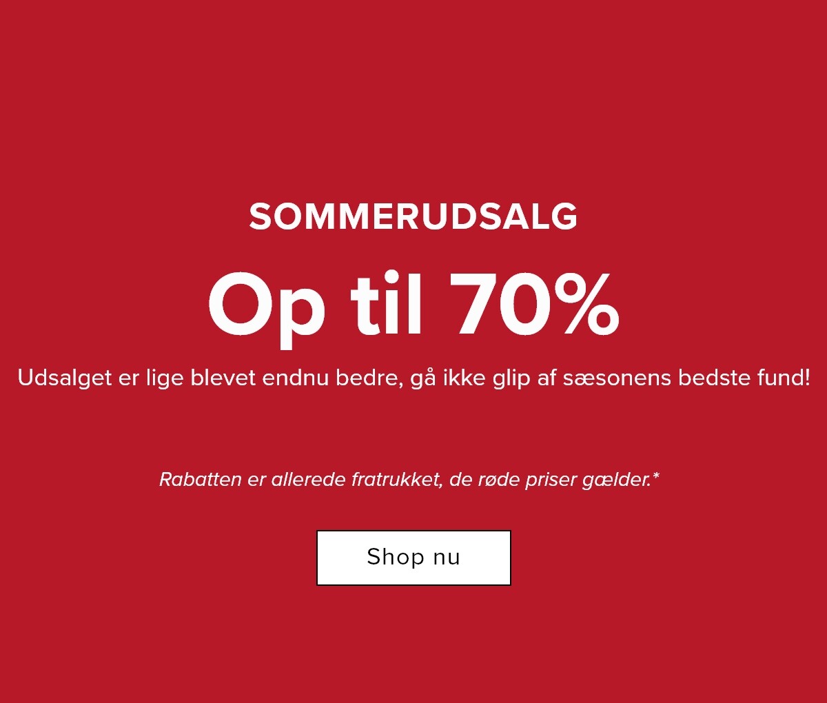 Summersale: Up to 70%