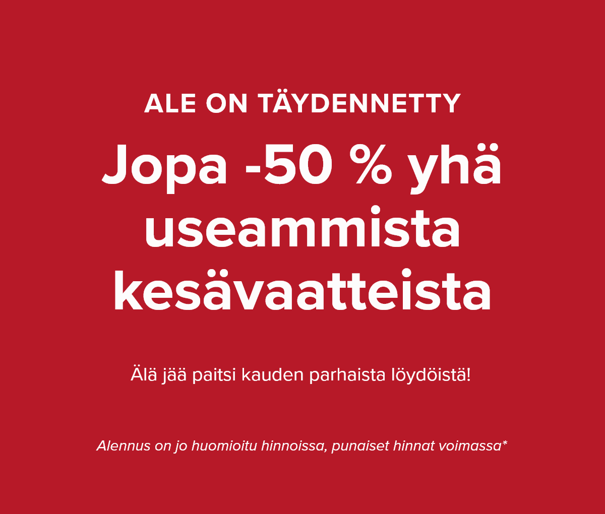 Summersale: Up to 50%