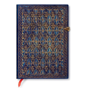 Тефтер Paperblanks Blue Rhine - 13х18 см, 120 листа, метална закопчалка