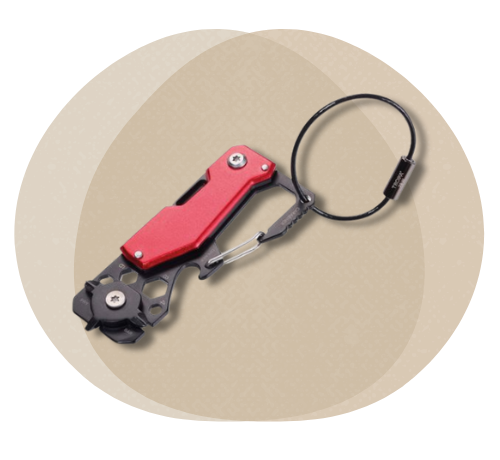 Ключодържател Troika Toolinator - мини инструменти червен