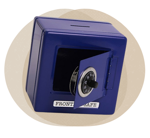 Касичка - Метален сейф с шифър - син