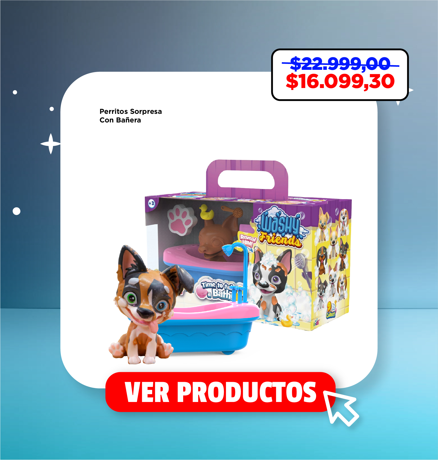 Perritos Sorpresa Con Bañera Washy Friends