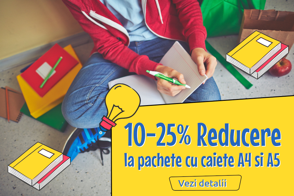 10-25% Reducere la o pachete cu caiete