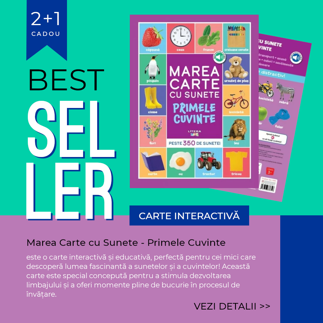 Bestseller! Carte interactiva cu peste 350 de sunete