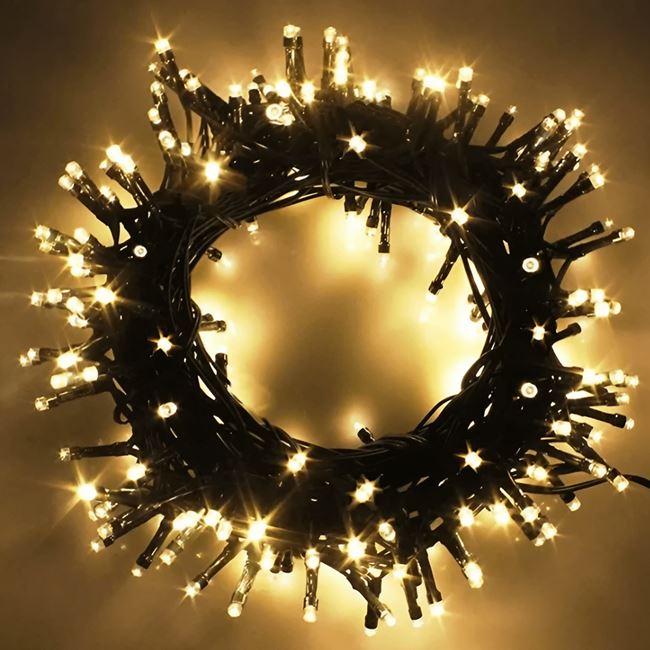 200 LED Χριστουγεννιάτικα λαμπάκια 18m λευκό θερμό με πράσσινο καλώδιο 200 LED Χριστουγεννιάτικα λαμπάκια 18m λευκό θερμό με πράσσινο καλώδιο