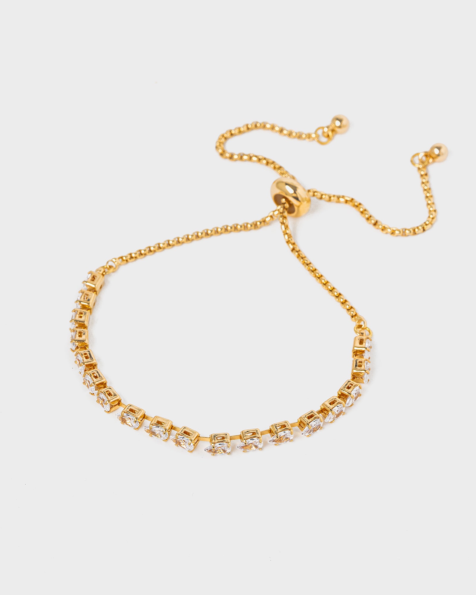 Image of Gold Cubic Zirconia Multi Teardrop Bracelet