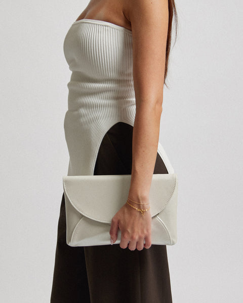Image of Silver Dalila Envelope Clutch Bag