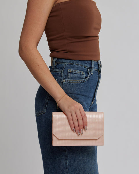 Image of Rose Gold Penny Flap Clutch Bag