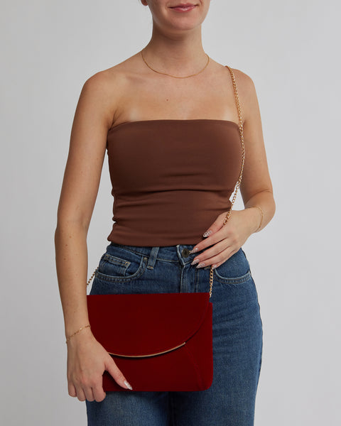 Image of Red Dalila Envelope Clutch Bag