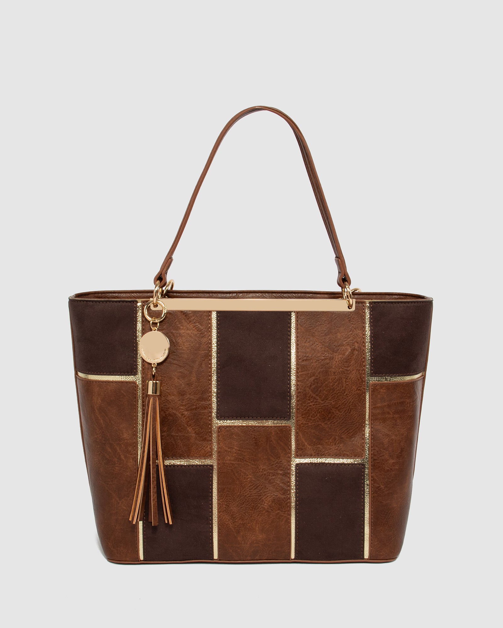 Image of Brown Erica Limited Edition Panel Tote Bag