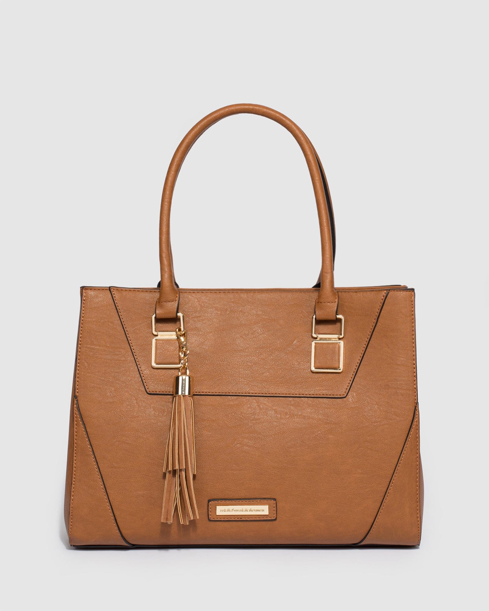 Image of Tan Demi Panel Tote Bag