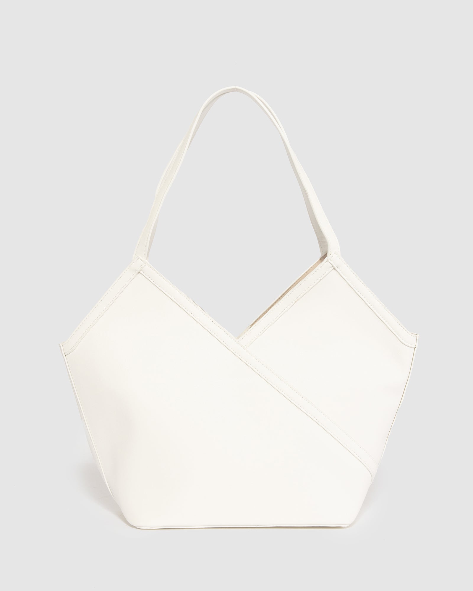 Image of White Tia Large Slouch Bag