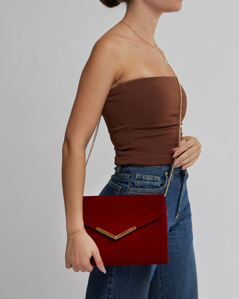 Image of Red Jordana Clutch Bag