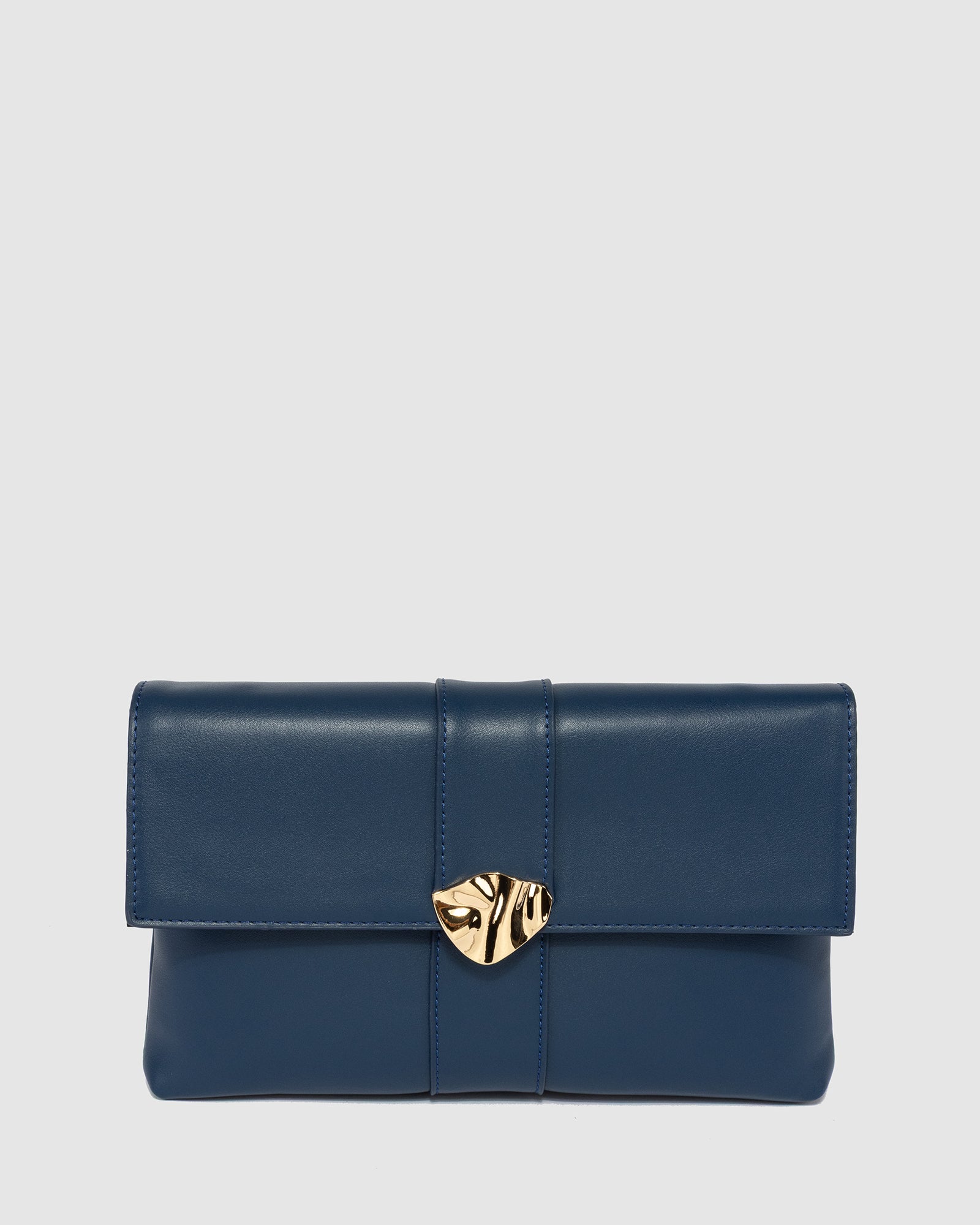 Image of Navy Polly Flap Clutch